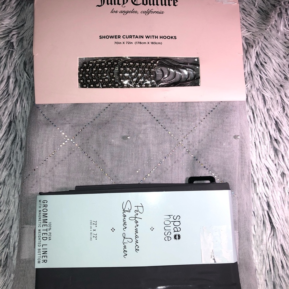 NEW Juicy Couture Shower Courtain & Shower Liner - Picture 2 of 6